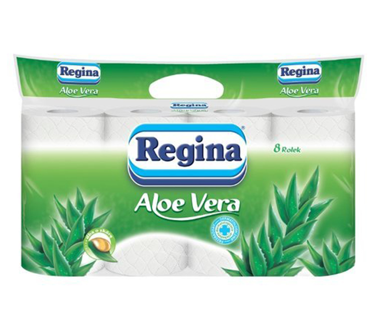 Regina Бумага туалетная белая Алоэ Вера 3 слоя 8×10